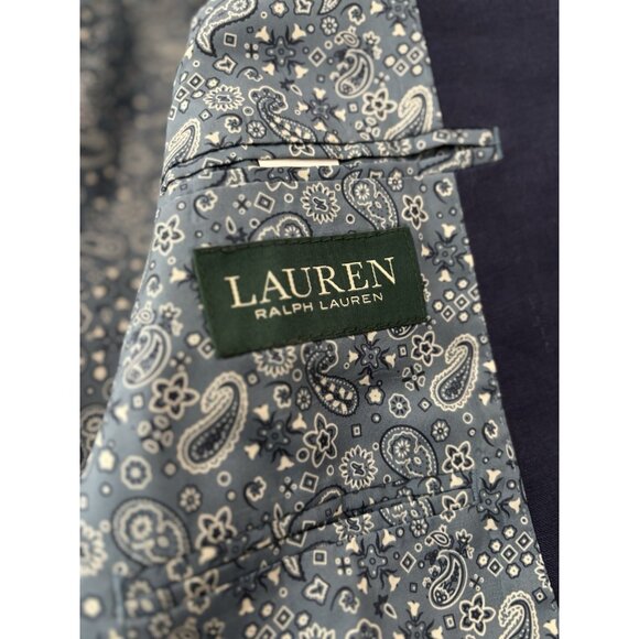 Lauren Ralph Lauren LINEN 2 Button Navy Blue Blazer Sport Coat Jacket 44 L - Picture 8 of 10